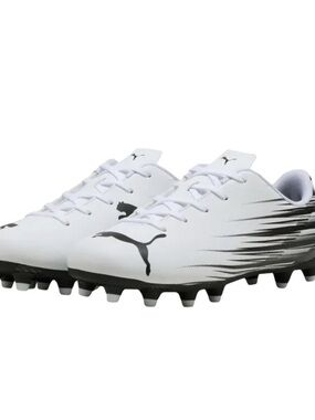 Brand New Puma Attacanto II FG/AG soccer cleats in white with black Speedlines